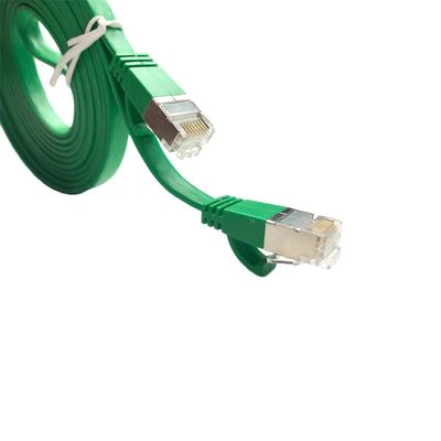 Προστατευμένο σκοινί Cat5e Cat6 Cat6A μπαλωμάτων FTP Ethernet επίπεδο με το συνδετήρα RJ45