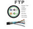 Cat5e διπλά σακάκια καλωδίων δικτύων PVC FTP αδιάβροχα με το στερεό γυμνό χαλκό
